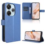 BRAND SET Xiaomi Poco M6 4G için Deri Kılıf Kapak Cüzdan Flip Demir Toka Kapatma Çoklu Kart Yuvalı Kartvizitlik Elmas Desen Xiaomi Poco M6 4G için (Mavi)