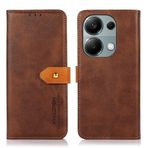 BRAND SET Xiaomi Poco M6 Pro için Deri Kılıf Kişiselleştirilmiş Cüzdan Deri Kapaklı Kılıf Güvenli Manyetik Metal Tokalı ve Standlı, Xiaomi Poco M6 Pro Kılıfı (Kahverengi)
