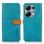 BRAND SET Xiaomi Poco M6 Pro için Deri Kılıf Kişiselleştirilmiş Cüzdan Deri Kapaklı Kılıf Güvenli Manyetik Metal Tokalı ve Standlı, Xiaomi Poco M6 Pro Kılıfı (Mavi)