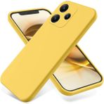 BRAND SET Xiaomi Poco M6 Pro Sıvı Silikon Telefon Kılıfı için Kılıf, Mikrofiber Kumaş Astar Yastık Yumuşak Dokunuşlu Koruyucu Kılıf Xiaomi Poco M6 Pro-Sarı için