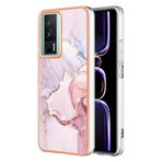 BRAND SET Xiaomi Redmi K60 5G için Telefon Kılıfı Kaplama Mozaik Kapak Ultra İnce Silikon Yumuşak Kılıf Her Şey Dahil Kaymaz ve Darbeye Dayanıklı Koruyucu Kapak Xiaomi Redmi K60 5G için Pembe Altın