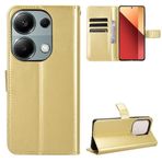 BRAND SET Xiaomi Redmi Note 13 Pro 4G/Xiaomi Poco M6 Pro Telefon Kılıfı Cüzdan Kapaklı Demir Toka Kapatma Çoklu Kart Yuvası Kartvizitlik ve Braket İşlevli (Altın)