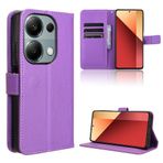 BRAND SET Xiaomi Redmi Note 13 Pro 4G/Xiaomi Poco M6 Pro Telefon Kılıfı Cüzdan Kapaklı Demir Toka Kapatma Çoklu Kart Yuvası Kartvizitlik ve Braket İşlevli Deri Kılıf (Mor)