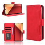 BRAND SET Xiaomi Redmi Note 13 Pro 4G/Xiaomi Poco M6 Pro Telefon Kılıfı Cüzdan Kapaklı Demir Toka Kapatma Çoklu Kart Yuvası Kartvizitlik ve Braket İşlevli (Kırmızı)