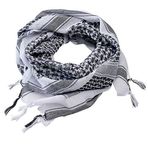 Brandit Shemag Scarf, PLO şal, Filistinli Arafat Şal, 110 x 110 cm, %100 Pamuk – Birçok Renk, Beyaz-Siyah, Tek Beden
