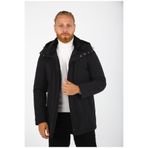 BRANGO Erkek Slim Fit Kaban, Siyah, XL