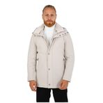 BRANGO Erkek Slim Fit Uzun Kaban, Bej, M Beden