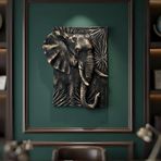 Branimir 771 Majestic Elephant Kabartmalı Fil Duvar Pano Tablo Dekoratif Duvar Objesi Dekorasyon
