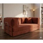Branna Home Legom Ikili Sünger Koltuk Yatak Olabilen Kanepe Çok Amaçlı Çift Kişilik Aktivite Eco Koltuk 90X180CM - Kiremit