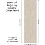 Brano 60X280 Duvar Paneli Doğal Taş Desen ,salon,duvar,traverten - 60 x 280 Cm - Bej - 1 Adet