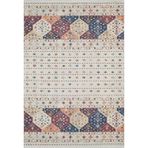 Bransk Krem Modern Geometrik Etnik Eskitme Desenli Boho Makinada Yıkanabilir Hafif Hav Toz Vermez Leke Tutmaz Kaymaz Taban Dijital Makine Baskı Halı Oturma Odası Salon Yolluk Koridor Mutfak Halısı