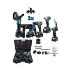 BRANZEG Beşli 5'Li Şarjlı Matkap Seti Spiral Hilti Budama Somun Sıkma Kömürsüz Motor 3X Batarya