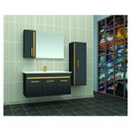 Brat Zambak 100 Banyo Dolabı Siyah-Altin