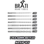BRATİ HAND TOOLS Sds Plus Kırıcı Delici Hilti Duvar ve Beton Delme Matkap Ucu Seti 7 Parça 160MM Boy 6MM-12MM