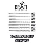 BRATİ HAND TOOLS Sds Plus Kırıcı Delici Hilti Duvar ve Beton Delme Matkap Ucu Seti 7 Parça 210MM Boy 6MM-12MM