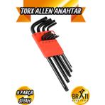 BRATİ HAND TOOLS Siyah Yıldız Torx Allen 9 Parça Alyan Seti Cr-V