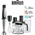 Braun 1000 Watt Multiquick 7 El Blender Seti MQ7075X 1.5l Mutfak Robotu Çırpıcı 600ML Beher Komple Mutfak Seti - Siyah