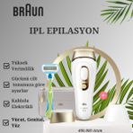 Braun 400.000 Atımlı 2 Başlıklı IPL Epilatör Kuru Kullanım İçin Beyaz Tasarım Çanta ile