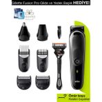 Braun 8'i 1 Arada Tıraş Bıçağı ve Bakım Seti - Saç Sakal Şekillendirici + Gillette Hediye - Siyah