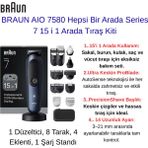 Braun Aıo 7580 Hepsi Bir Arada Series 7 15 I 1 Arada Tıraş Kiti + Gillette Fusion 5 Proglide 4'lü Yedek Tıraş Bıçağı - GİLLETTE FUSİON 5 4 LÜ HEDİYE