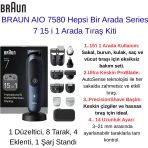 Braun Aıo 7580 Hepsi Bir Arada Series 7 15 I 1 Arada Tıraş Kiti + Gillette Fusion 5 Proglide 4'Lü Yedek Tıraş Bıçağı