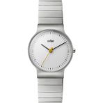 Braun Bayanlar Ince 3 Ibreli Analog Quartz Saat, Beyaz Kadran ve Paslanmaz Çelik Bileklik ve 32MM Kasa, Model BN0211SLBTL. - Siyah