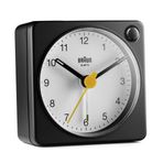 Braun BC02XBW Siyah-Beyaz Klasik Seyahat Analog Alarmlı Masa Saati