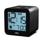Braun BC25BP model dijital çalar saat, sesli çıkış, erteleme fonksiyonu, pozitif LCD ekran, konuşma ayar seçenekleri ve artan sinyal sesi