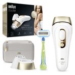 Braun-Braun IPL İpek Uzman Pro 5 PL5124 Nesil IPL, Premium Kılıfı, Venüs Razor ve Hassas Başkanı, Beyaz ve Gold ile Kadınlar ve Erkekler için Kalıcı Görünür Lazer Epilasyon