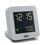 Braun Dijital Çalar Saat Erteleme, Negatif LCD Ekran, Hızlı Set, Crescendo Bip Alarmı, Gri Model, BC09G.