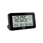 Braun Dijital Hava İstasyonu Saat İç ve Dış Mekan Sıcaklık ve Nem, Tahmin, LCD ekran, hızlı ayarlı, Crescendo bip alarmı, siyah model BC13BP.