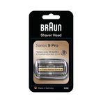 Braun Elektrikli tıraş başlığı yedek parça 94M gümüş, 9 Pro ve 9 serisi elektrikli tıraş makineleri ile uyumlu, erkekler için