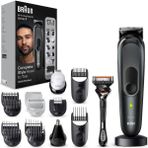 Braun Hepsi Bir Arada Seti 7, 17'si 1 Arada Çoklu Bakım, Sakal Kesme Makinesi, Burun Kılı Kesme Makinesi, Yüz, Baş ve Vücut Için Saç Kesme Makinesi, 100 Dakikalık Pil, Su Geçirmez, MGK7491, Siyah