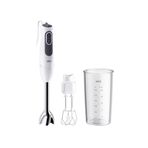 Braun Household MultiQuick, MQ3105B, el mikseri, 11 hız, Splash Control teknolojisi, bulaşık makinesinde yıkanabilir parçalar, BPA içermeyen plastik kap, 600 ml, yeni çift çırpma teli, beyaz
