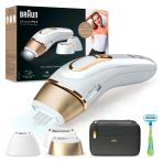 Braun Ipl Silk Expert Pro 5 Kadın/erkek Epilasyon Cihazı, 3 Aparat, Görünür Epilasyon, Almanya'da Tasarlandı, Venus Tıraş Makinesi, Lazer Epilasyona Alternatif, PL5243, Beyaz/altın