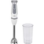 Braun MQ 5200WH - MultiQuick 5 Vario el blenderi paslanmaz çelik karıştırma ayağı, 1000 Watt, 600 ml karıştırma ve ölçüm kabı dahil, beyaz/gri
