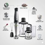 Braun Multiquick 7 MQ7045X 1000W Activeblade Teknolojili Paslanmaz Çelik El Blender Seti Smartspeed Doğrayıcı Çırpıcı - Siyah