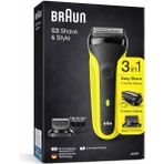 Braun S3 Shave & Style 3’ü 1 Arada Şarjlı Tıraş Makinesi – Sakal Düzeltici & Kontur Başlığı, 300BT