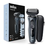 Braun Series 6 6046cs Elektrikli Tıraş Makinesi, Şarj Standlı, Seyahat Çantası ve Hassas Düzeltici, Islak ve Kuru, Şarj Edilebilir, Akülü Folyo Tıraş Makinesi, Siyah