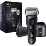 Braun Series 8 Erkek Tıraş Makinesi, 3+1 Tıraş Başlığı, Hassaslık Için Elektrikli Tıraş Makinesi ve Düzeltici, Sonik Teknoloji ve Kontur Ayarlı 40° Başlık, Temizleme Istasyonu, Islak ve Kuru