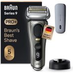 Braun Series 9 Pro Elektrikli Tıraş Makinesi, 5 Pro Tıraş Parçalı Elektrikli Tıraş Makinesi, Uzun Saç Kesme Makinesi, Tıraş Makinesi Şarj Kutusu Powercase, 60 Dakika Çalışma Süresi 9525S