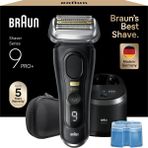 Braun Series 9 Pro+ Erkek Elektrikli Tıraş Makinesi, 5 Pro Tıraş Parçalı , Uzun Saç Kesme Makinesi Protrimmer ve Temizleme Istasyonu, 60 Dakika Çalışma Süresi, Almanya'da Üretilmiştir, 9560CC, Siyah
