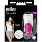 Braun Silk-Épil 5 5531 Islak ve Kuru Kablosuz Epilatör 28 Cımbızlı Yıkanabilir Başlık ile Pembe