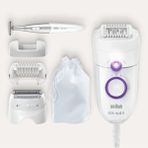 Braun Silk-Épil 5 Elektrikli Tıraş Başlığı ve Bikini Düzelticili Elektrikli Tüy Alma Epilatörü, 28 Cımbızlı Kablolu Epilatör, Kadınlar Için Hediyeler, 5-825, Beyaz/mor