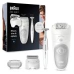 Braun Silk-Épil 5 Epilasyon / Tüy Çıkarıcı Için Kadın Epilatörü, Bikini Düzeltici (Saç Düzeltici Mahrem Bölge), Döner Başlık Dahil, 5-805, Beyaz/gri
