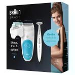 Braun Silk-Épil 5 Epilasyon / Tüy Çıkarıcı Için Kadın Epilatörü, Bikini Düzeltici (Saç Düzeltici Mahrem Bölge), Yüksek Frekanslı Masaj Aparatı Dahil, 5-810, Beyaz/turkuaz