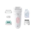 Braun Silk-Épil 5 Epilatör – Hassas ve Etkili Tüy Alma, Islak/kuru Kullanım, Acısız Epilasyon - Beyaz - Pembe