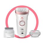 Braun Silk-épil 9 epilatör, kadın/epilatör, uzun süreli epilasyon için, tıraş makinesi başlığı, vücut için düzeltici ve masaj, çanta, 9 – 730, beyaz/pembe altın