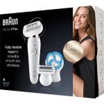 Braun Silk-Épil 9 Flex Kadın Epilatörü / Tüy Çıkarıcı, Tıraş Aparatı ve Derin Soyma Fırçası Dahil, Tüyleri Daha Kolay Almak Için Esnek Başlık, 9010, Beyaz/altın