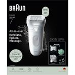 Braun Silk·épil 7 Skinspa Hepsi Bir Arada Set - Tüyleri Kolay Almak Için Geniş Başlıklı Epilatör - Islak ve Kuru - Uzun Ömürlü Pürüzsüz Cilt Masaj Pedi, Tıraş Başlığı ve Düzeltme Tarağı Dahil - 7-081